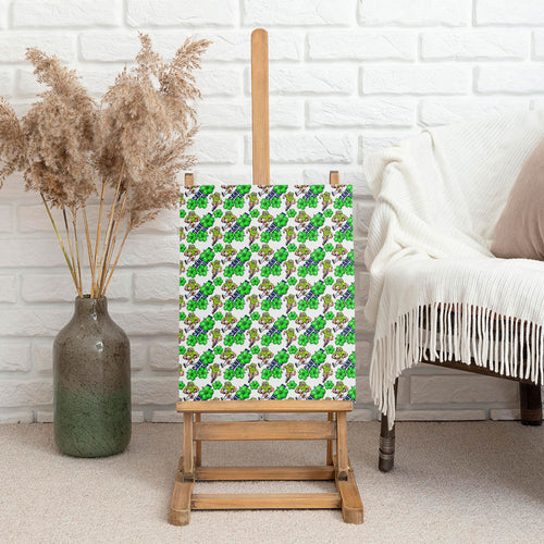 Canberra Raiders Canvas Wall Art Tropical Hibiscus Floral Seamless Rugby Mascot