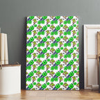 Canberra Raiders Canvas Wall Art Tropical Hibiscus Floral Seamless Rugby Mascot