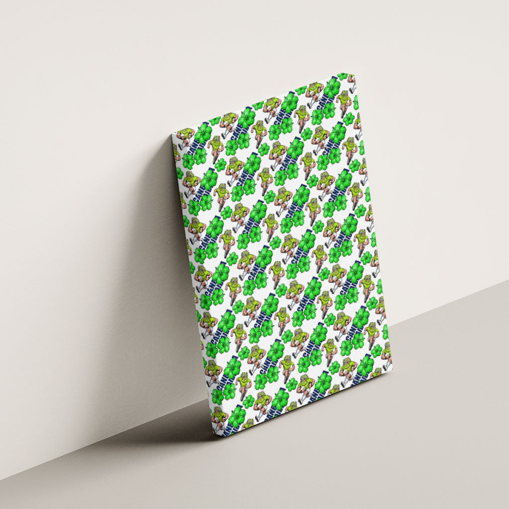 Canberra Raiders Canvas Wall Art Tropical Hibiscus Floral Seamless Rugby Mascot