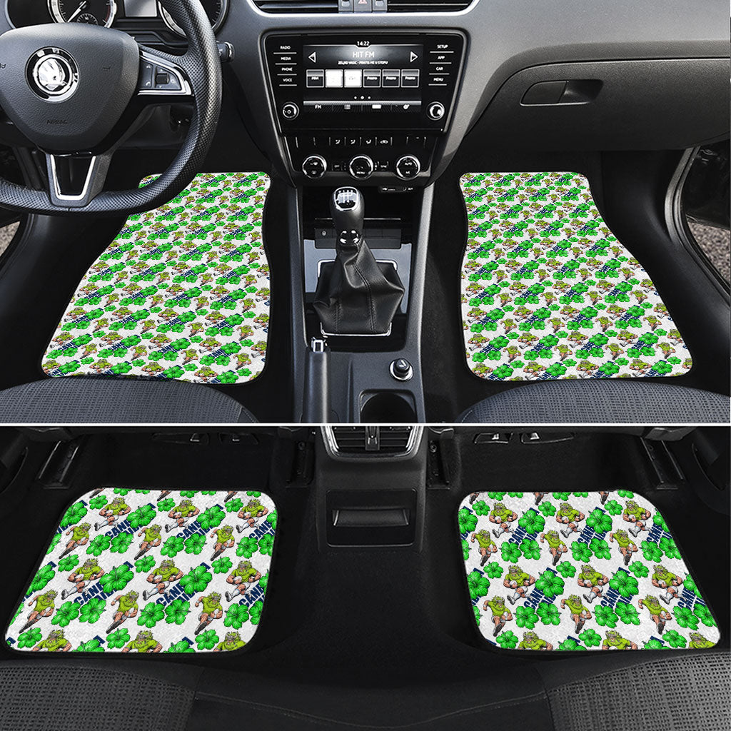 Canberra Raiders Car Mats Tropical Hibiscus Floral Seamless Rugby Mascot