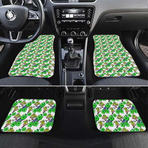 Canberra Raiders Car Mats Tropical Hibiscus Floral Seamless Rugby Mascot