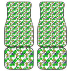 Canberra Raiders Car Mats Tropical Hibiscus Floral Seamless Rugby Mascot