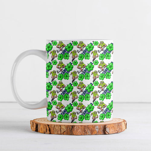 Canberra Raiders Ceramic Mug Tropical Hibiscus Floral Seamless Rugby Mascot
