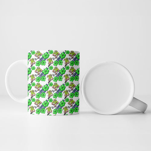 Canberra Raiders Ceramic Mug Tropical Hibiscus Floral Seamless Rugby Mascot