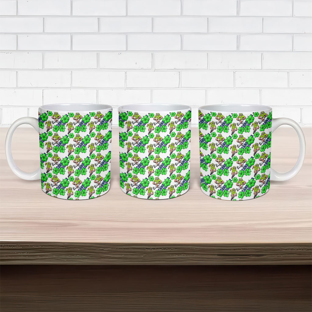 Canberra Raiders Ceramic Mug Tropical Hibiscus Floral Seamless Rugby Mascot