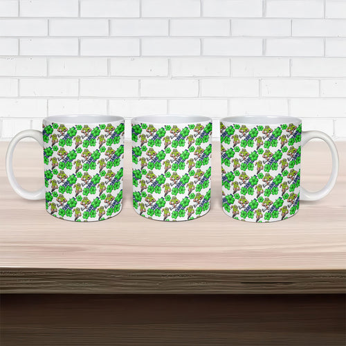 Canberra Raiders Ceramic Mug Tropical Hibiscus Floral Seamless Rugby Mascot