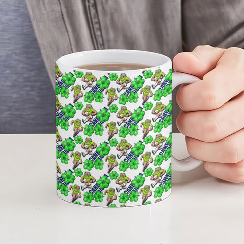 Canberra Raiders Ceramic Mug Tropical Hibiscus Floral Seamless Rugby Mascot