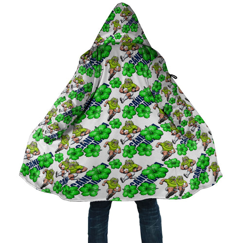 Canberra Raiders Cloak Tropical Hibiscus Floral Seamless Rugby Mascot