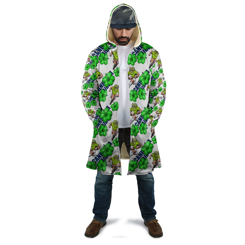Canberra Raiders Cloak Tropical Hibiscus Floral Seamless Rugby Mascot