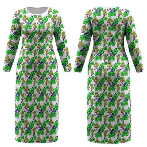 Canberra Raiders Couples Matching Long Sleeve Bodycon Dress and Long Sleeve Button Shirt Tropical Hibiscus Floral Seamless Rugby Mascot