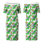 Canberra Raiders Couples Matching Puletasi and Hawaiian Shirt Tropical Hibiscus Floral Seamless Rugby Mascot