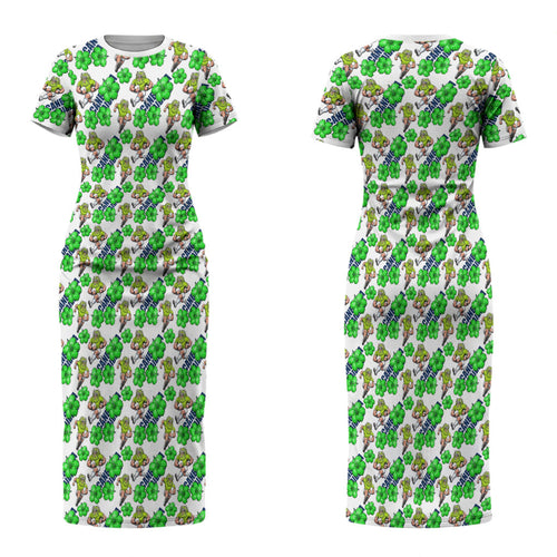 Canberra Raiders Couples Matching Short Sleeve Bodycon Dress and Long Sleeve Button Shirt Tropical Hibiscus Floral Seamless Rugby Mascot