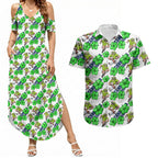 Canberra Raiders Couples Matching Summer Maxi Dress and Hawaiian Shirt Tropical Hibiscus Floral Seamless Rugby Mascot