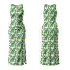 Canberra Raiders Couples Matching Tank Maxi Dress and Hawaiian Shirt Tropical Hibiscus Floral Seamless Rugby Mascot