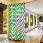 Canberra Raiders Door Cover Tropical Hibiscus Floral Seamless Rugby Mascot
