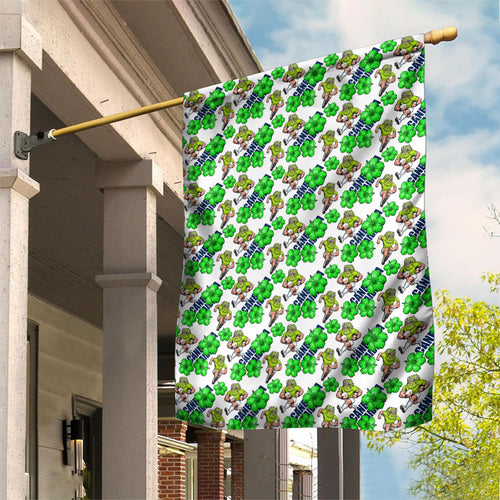 Canberra Raiders Garden Flag Tropical Hibiscus Floral Seamless Rugby Mascot
