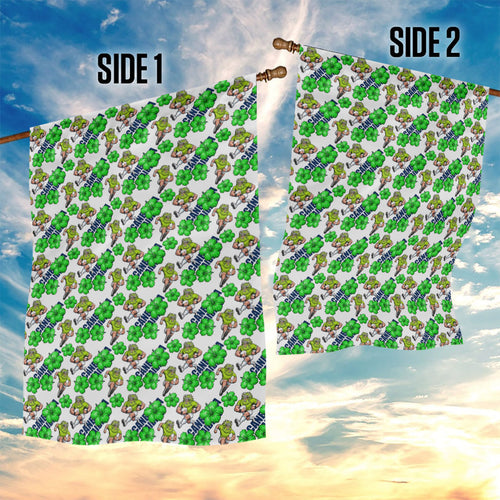 Canberra Raiders Garden Flag Tropical Hibiscus Floral Seamless Rugby Mascot