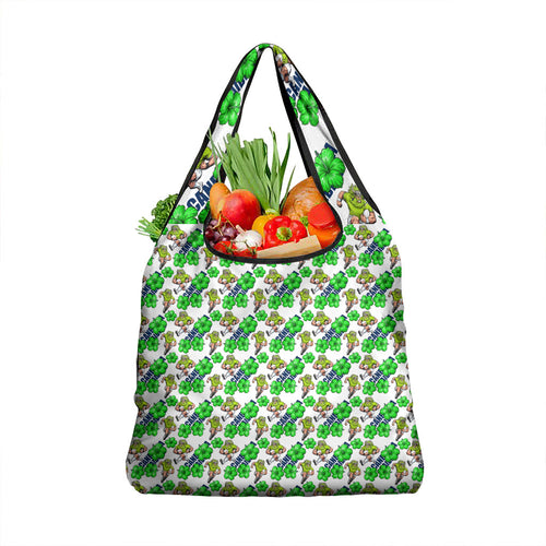 Canberra Raiders Grocery Bag Tropical Hibiscus Floral Seamless Rugby Mascot