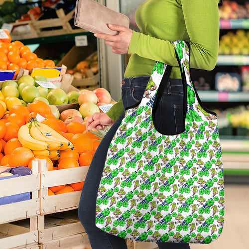 Canberra Raiders Grocery Bag Tropical Hibiscus Floral Seamless Rugby Mascot