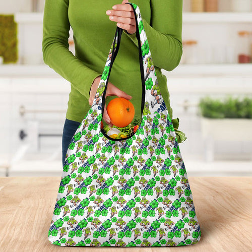 Canberra Raiders Grocery Bag Tropical Hibiscus Floral Seamless Rugby Mascot