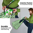 Canberra Raiders Grocery Bag Tropical Hibiscus Floral Seamless Rugby Mascot