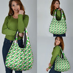 Canberra Raiders Grocery Bag Tropical Hibiscus Floral Seamless Rugby Mascot