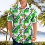 Canberra Raiders Hawaiian Shirt Tropical Hibiscus Floral Seamless Rugby Mascot