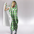 Canberra Raiders Hooded Blanket Tropical Hibiscus Floral Seamless Rugby Mascot
