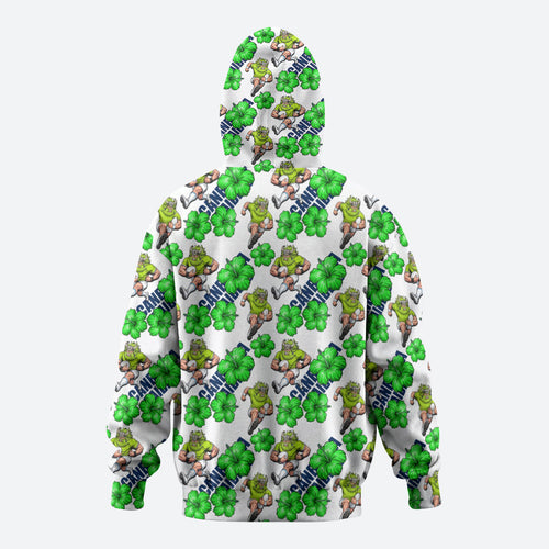 Canberra Raiders Hoodie Tropical Hibiscus Floral Seamless Rugby Mascot