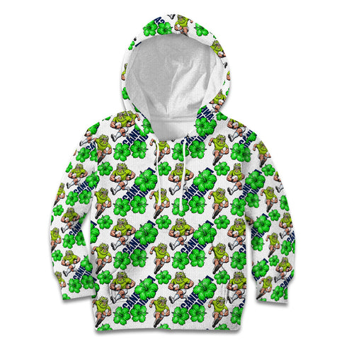 Canberra Raiders Kid Hoodie Tropical Hibiscus Floral Seamless Rugby Mascot