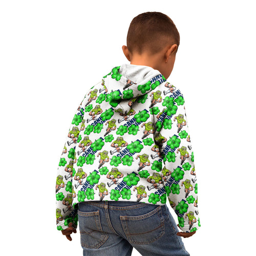 Canberra Raiders Kid Hoodie Tropical Hibiscus Floral Seamless Rugby Mascot
