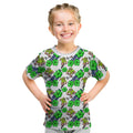 Canberra Raiders Kid T Shirt Tropical Hibiscus Floral Seamless Rugby Mascot