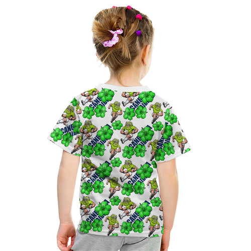 Canberra Raiders Kid T Shirt Tropical Hibiscus Floral Seamless Rugby Mascot