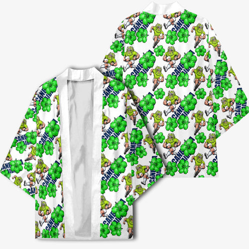 Canberra Raiders Kimono Tropical Hibiscus Floral Seamless Rugby Mascot
