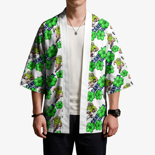 Canberra Raiders Kimono Tropical Hibiscus Floral Seamless Rugby Mascot