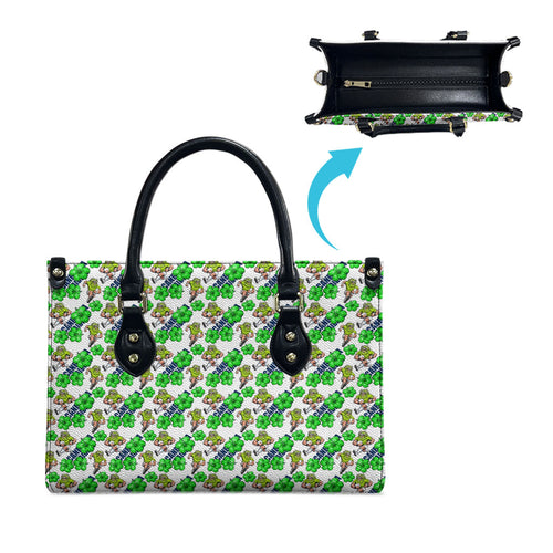 Canberra Raiders Leather Bag Tropical Hibiscus Floral Seamless Rugby Mascot