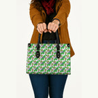 Canberra Raiders Leather Bag Tropical Hibiscus Floral Seamless Rugby Mascot