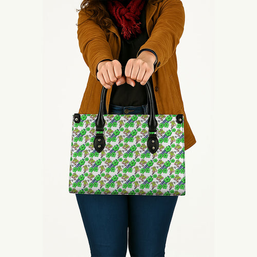 Canberra Raiders Leather Bag Tropical Hibiscus Floral Seamless Rugby Mascot