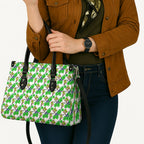 Canberra Raiders Leather Bag Tropical Hibiscus Floral Seamless Rugby Mascot