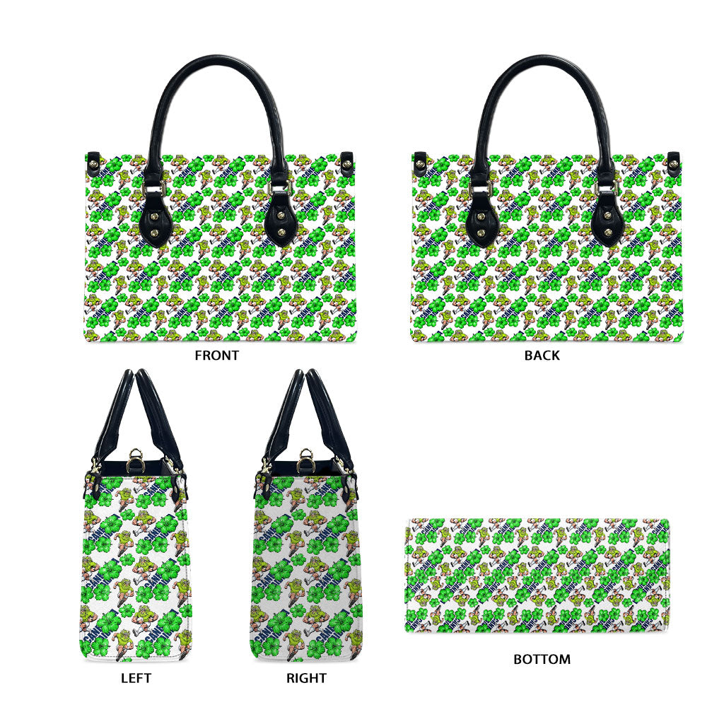 Canberra Raiders Leather Bag Tropical Hibiscus Floral Seamless Rugby Mascot