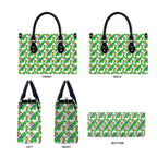 Canberra Raiders Leather Bag Tropical Hibiscus Floral Seamless Rugby Mascot