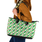 Canberra Raiders Leather Tote Bag Tropical Hibiscus Floral Seamless Rugby Mascot