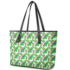 Canberra Raiders Leather Tote Bag Tropical Hibiscus Floral Seamless Rugby Mascot