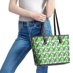 Canberra Raiders Leather Tote Bag Tropical Hibiscus Floral Seamless Rugby Mascot