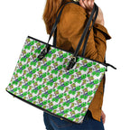 Canberra Raiders Leather Tote Bag Tropical Hibiscus Floral Seamless Rugby Mascot