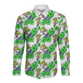 Canberra Raiders Long Sleeve Button Shirt Tropical Hibiscus Floral Seamless Rugby Mascot