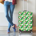 Canberra Raiders Luggage Cover Tropical Hibiscus Floral Seamless Rugby Mascot