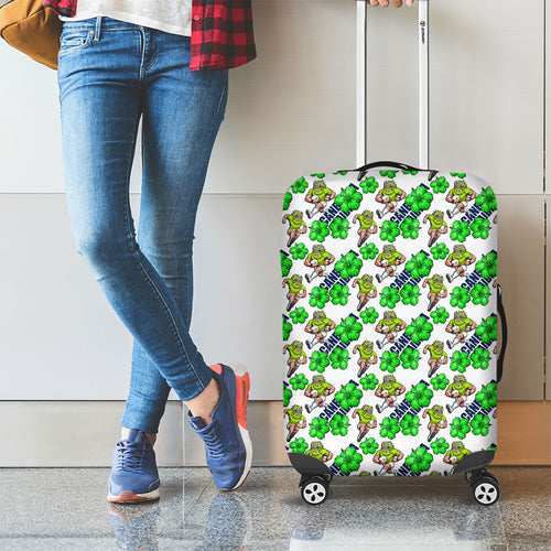 Canberra Raiders Luggage Cover Tropical Hibiscus Floral Seamless Rugby Mascot
