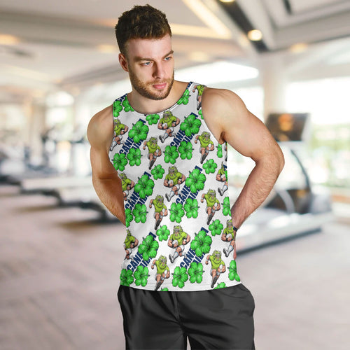 Canberra Raiders Men Tank Top Tropical Hibiscus Floral Seamless Rugby Mascot