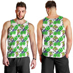 Canberra Raiders Men Tank Top Tropical Hibiscus Floral Seamless Rugby Mascot